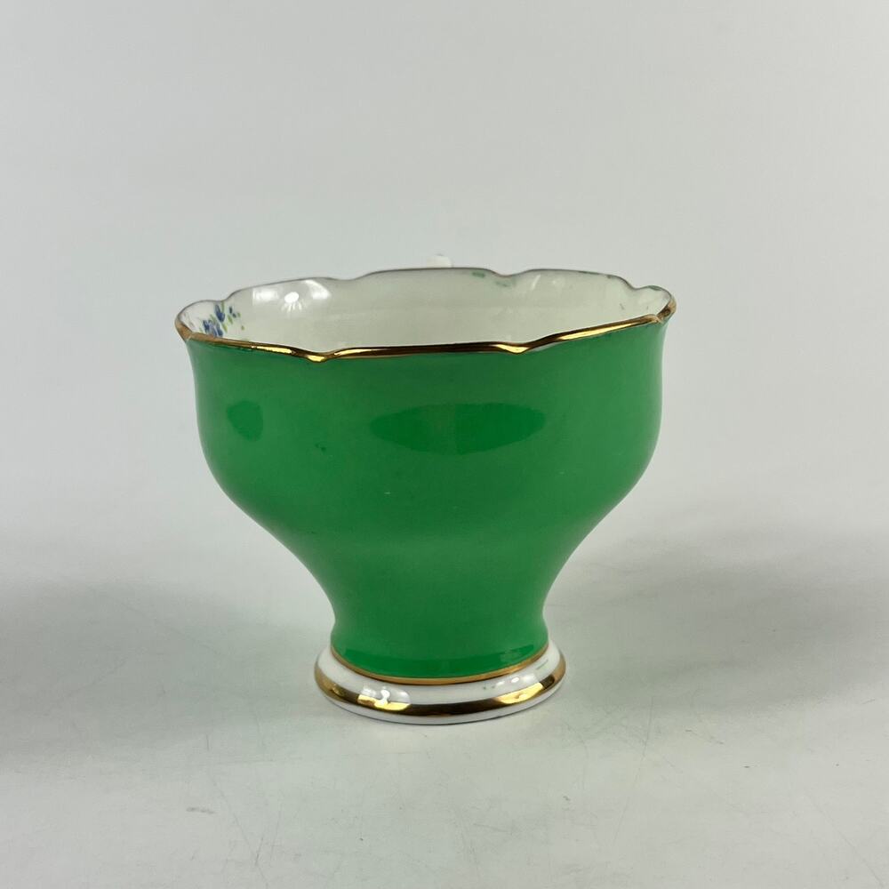 Paragon Fine Bone China Green Floral Teacup Saucer Set Gold Trim England Vintage - Picture 3 of 15